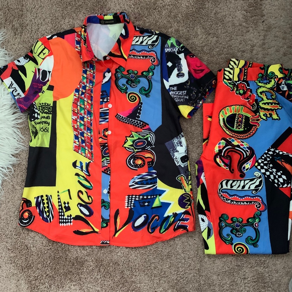 Versace high waisted pants suit